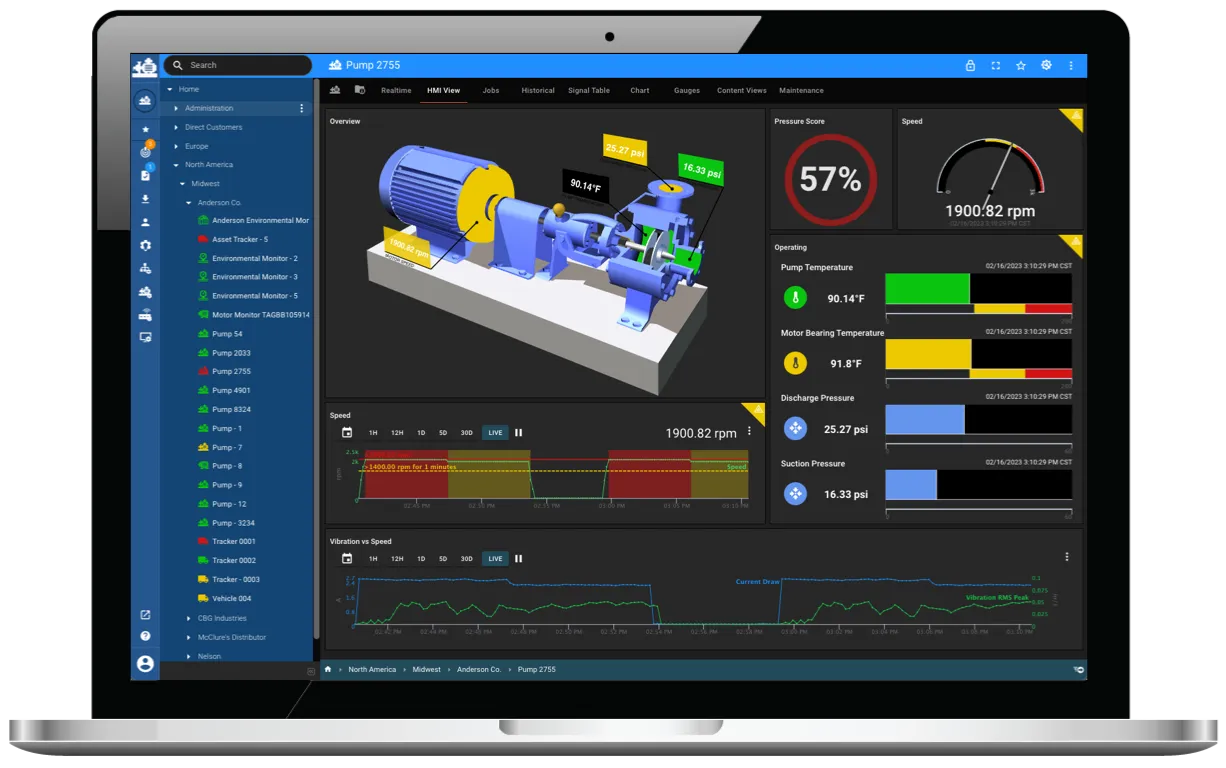 ExoSense Condition Monitoring dashboard